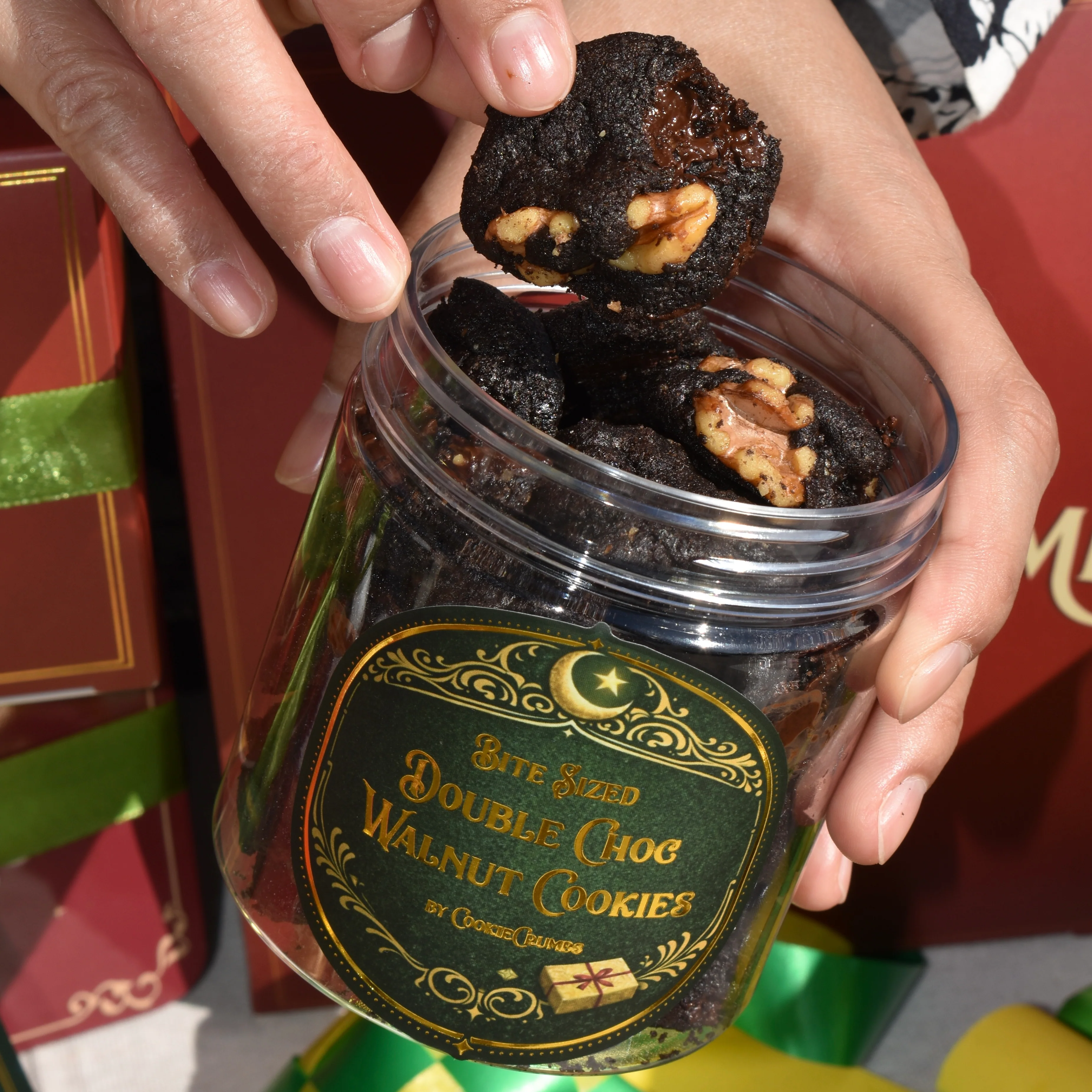 Double Chocolate Walnut Cookie Bites (120g/bottle) - Image 4